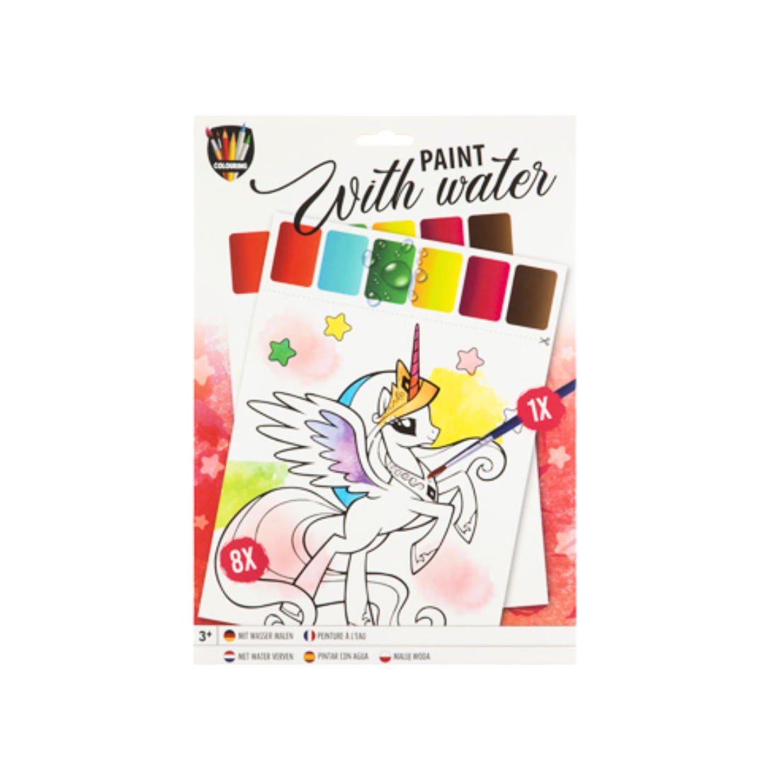 Unicorn Kleurboek Set – 64 Pagina’s Kleurboek + Water Kleurboek – Kleuren met Water – Creatief Speelgoed 4 & 5 Jaar
