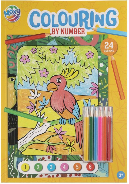 Paint- & Kleurplezier Set – Tijger & Dieren – Canvas Schilderen + Kleur-op-Nummer Boek – 24 Designs – Creatief Speelgoed voor Kinderen (3+)