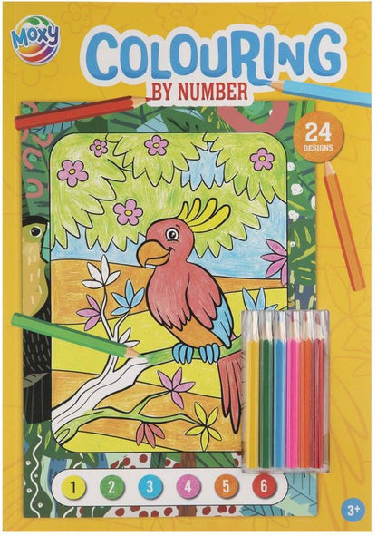 Paint- & Kleurplezier Set – Tijger & Dieren – Canvas Schilderen + Kleur-op-Nummer Boek – 24 Designs – Creatief Speelgoed voor Kinderen (3+)