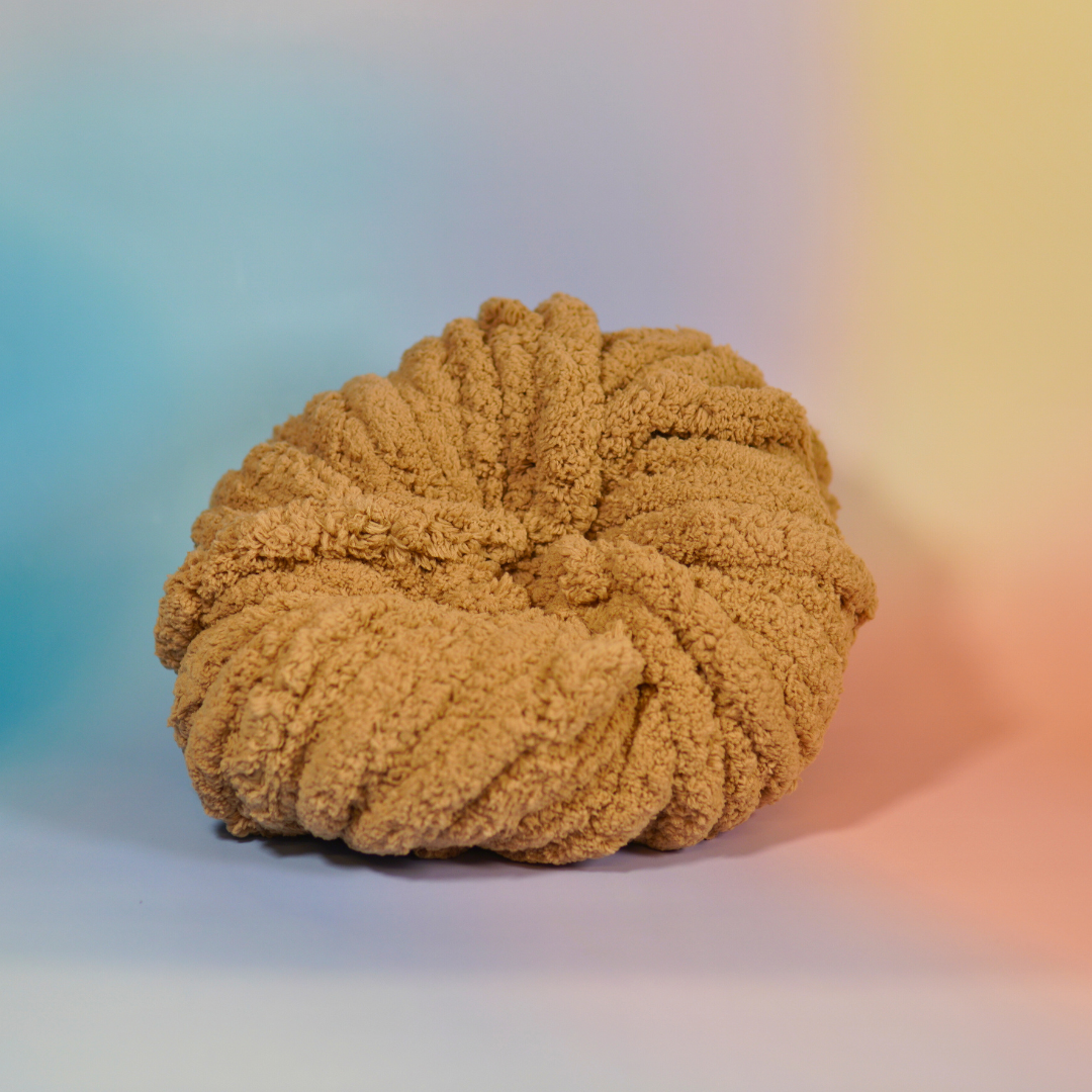 chunky yarn dikke garen bruin kleur