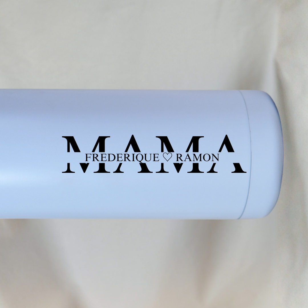 Gepersonaliseerde Thermosfles Mama (Lichtblauw) ✧