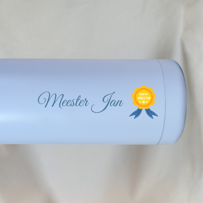 Gepersonaliseerde Thermosfles Meester (Lichtblauw) ✧