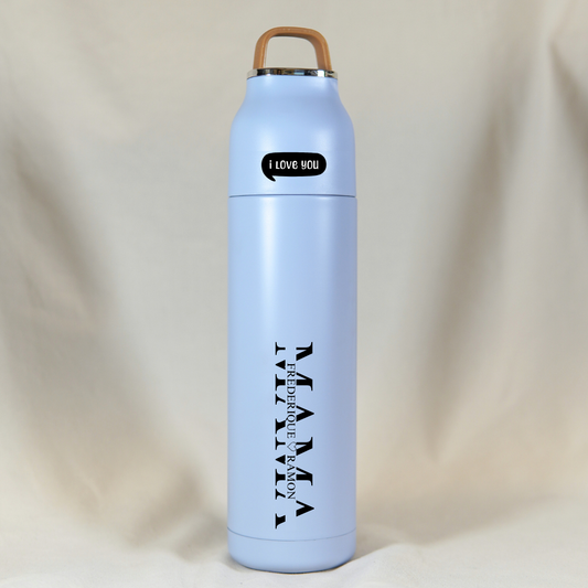 Gepersonaliseerde Thermosfles Mama (Lichtblauw) ✧