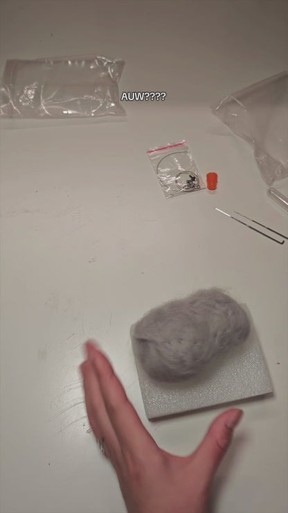 DIY pakket vilt dieren maken - Kat (grijs)