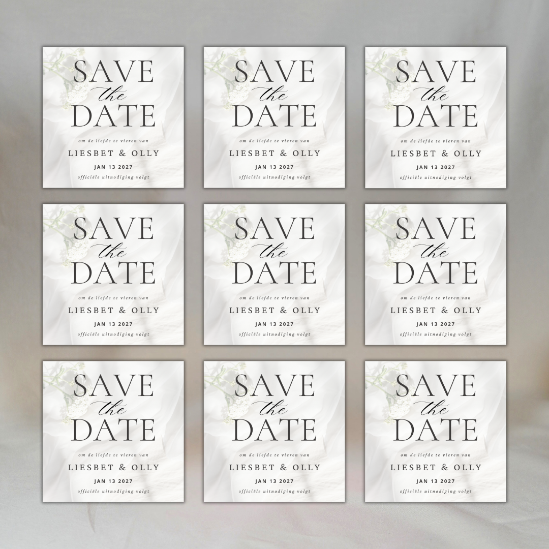 Gepersonaliseerde Fotomagneten (Set van 9): Save the Date ✧