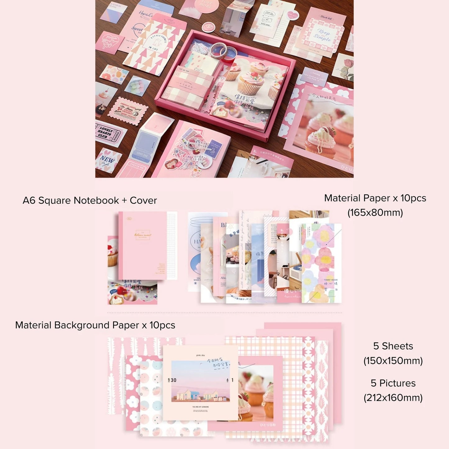 Stationary Set: Sweetheart Cupcake ✧