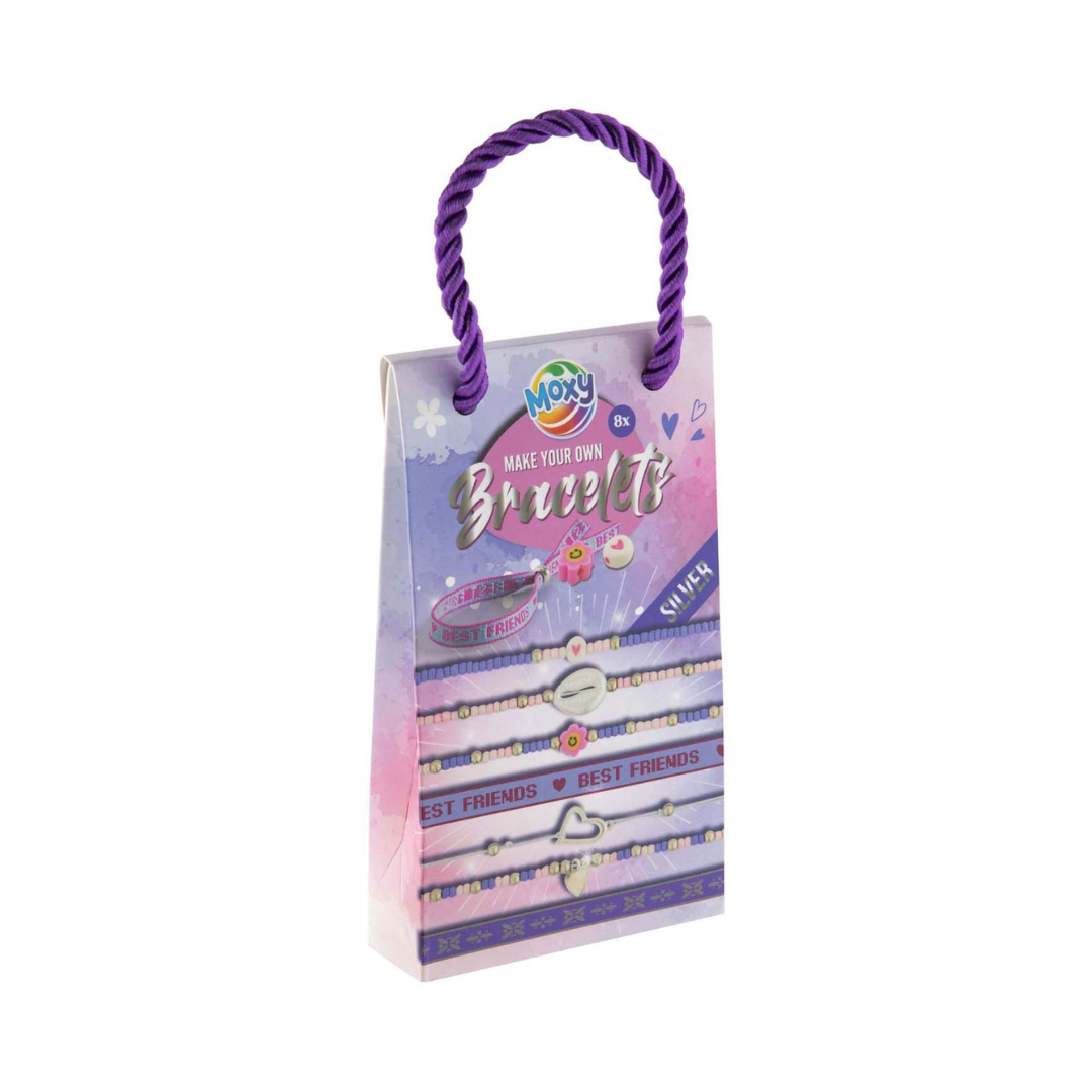 Creatieve Armbandjes Cadeauset Zilver – DIY Sieraden Maken Meisjes – 8x Armbandjes + Sticker Armband