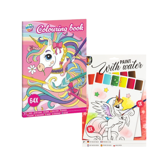 Unicorn Kleurboek Set – 64 Pagina’s Kleurboek + Water Kleurboek – Kleuren met Water – Creatief Speelgoed 4 & 5 Jaar