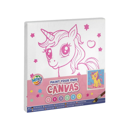 Canvas Unicorn Verfset – Inclusief 3 Kleurpuzzels – Knutselen Kinderen – Creatief Speelgoed 3 jaar / 4 jaar
